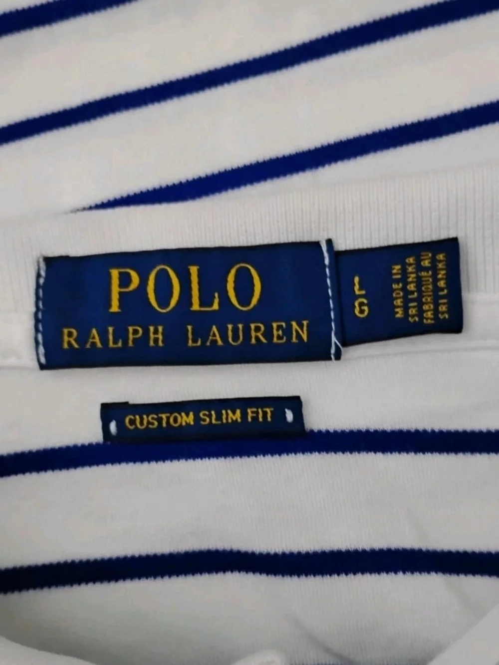 Polo Ralph Lauren Custom Slim Fit Short Sleeve Striped Polo Shirt Men's Size L
